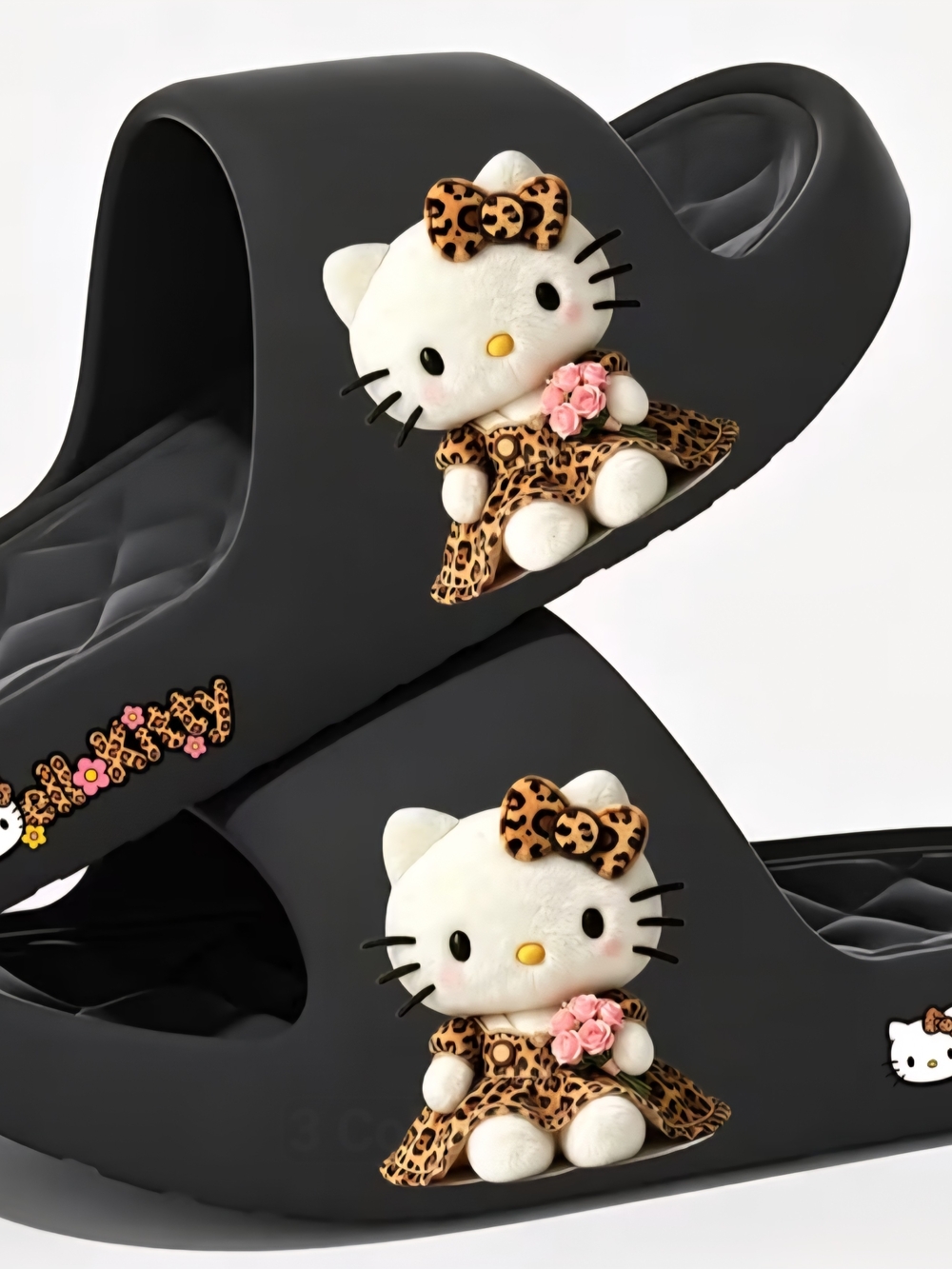 Hello Kitty Black Slide Sandals